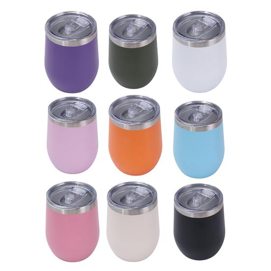 Stainless Steel Wine Cup with Leak-Proof Lid Hot Cold Drinks Portable Travel Cup Anti-Slip Design Insulated Thermal Mug