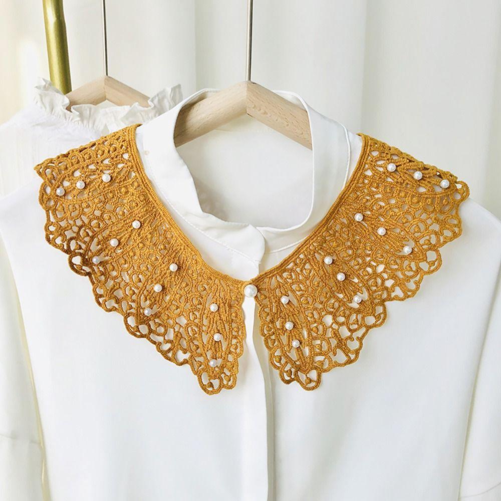 Neck Ruff Adjust Clothes Mini Cape Detachable Lace Fabric Neckline Lapel Half Shirt Fake Collar