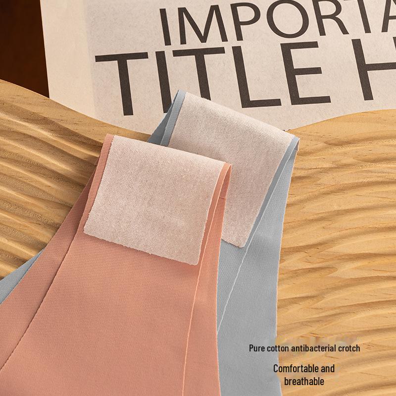 "Ice Silk Seamless Thong Underwear for Women - Pure Cotton, Anti-Low Waist, Large Size"