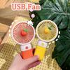 Fruit Detachable Dock USB Charging Handheld Desktop Fan Cute Mini Portable Fan Office Learning Outdoor  Gift Hand Fan Foldable