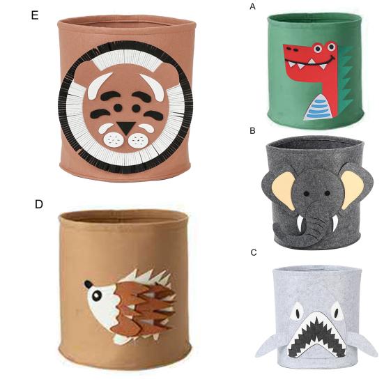 Корзина для белья с рисунком животных, компактная фетровая одежда, сумка для хранения игрушек для дома