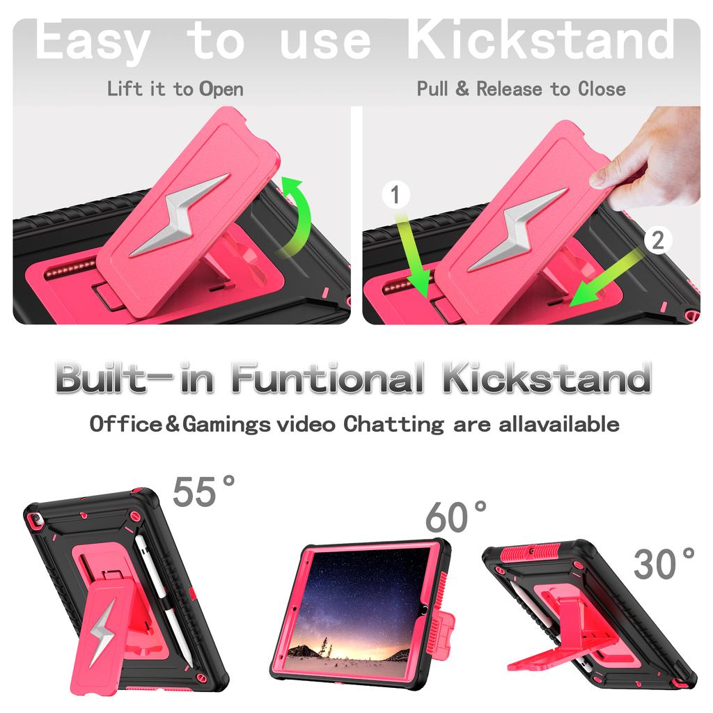 Heavy Duty Stand Case for IPad A16 2025 11th 10.9 2022 10th 10.2 7th 8th 9th Gen Air 1 2 Pro 9.7 2017 2018 3-in-1 Hybrid Cover
