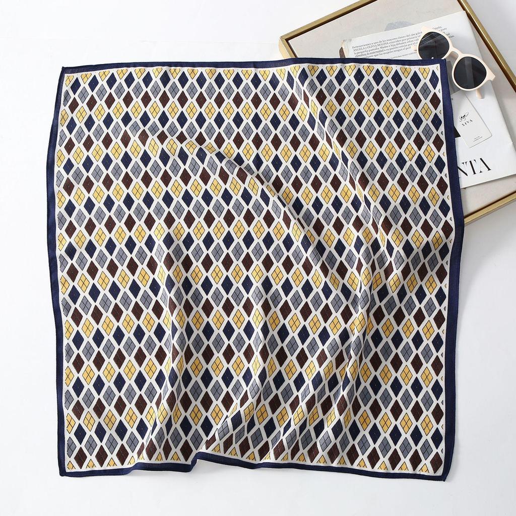 Korean Style Silk Square Scarf with Butterfly & Flower Print - Women's Fashion Accessory, Neck Tie, or Hair Scarf - Ideal Mother's Day Gift