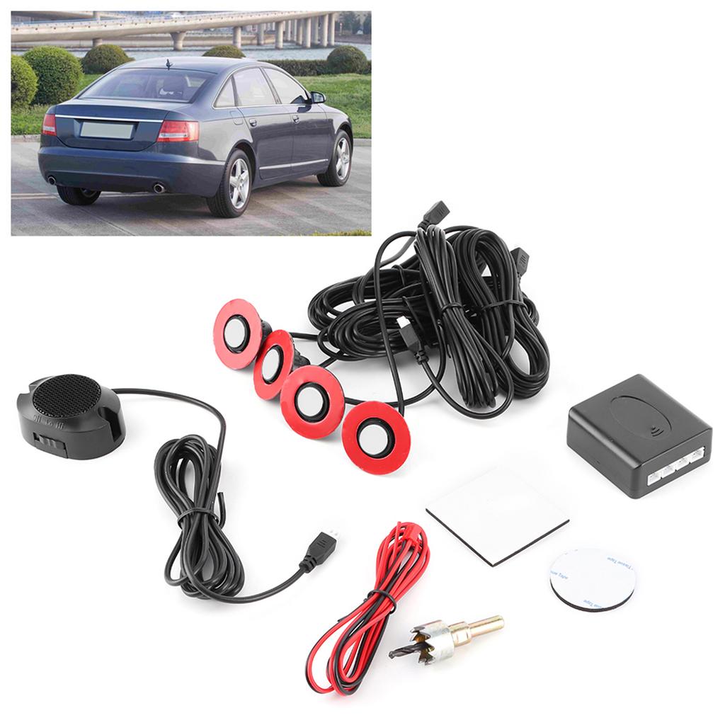 16.5mm Car BuiltIn Backup Radar Sensor Reversing Assistance with Audio Buzzer Auxiliary Kit(Blanc )