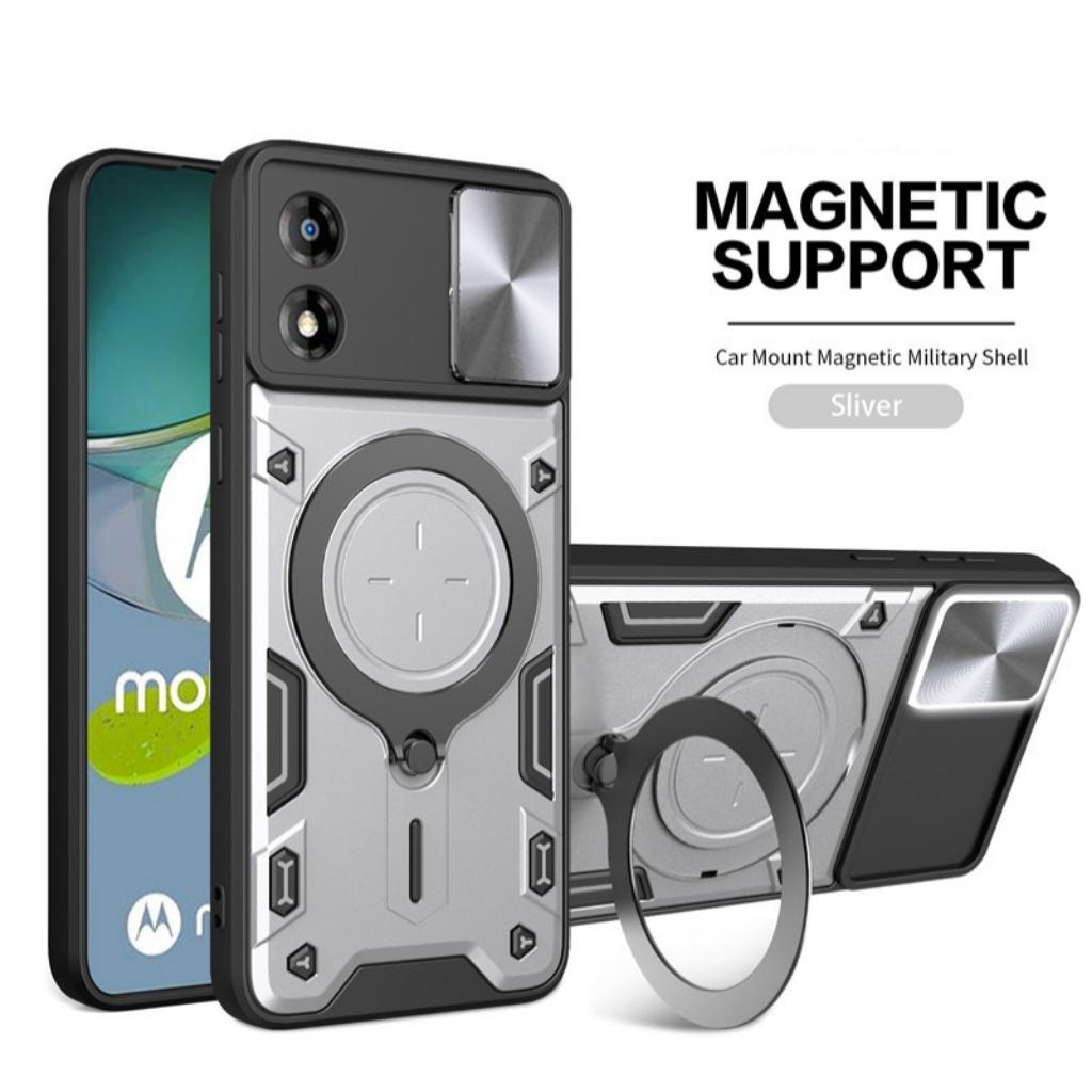 Магнитный чехол-слайдер для телефона Motorola Edge 50 Pro, с подставкой, противоударный, защитный чехол для G84 G73 G54 iPhone 17 Samsung S26