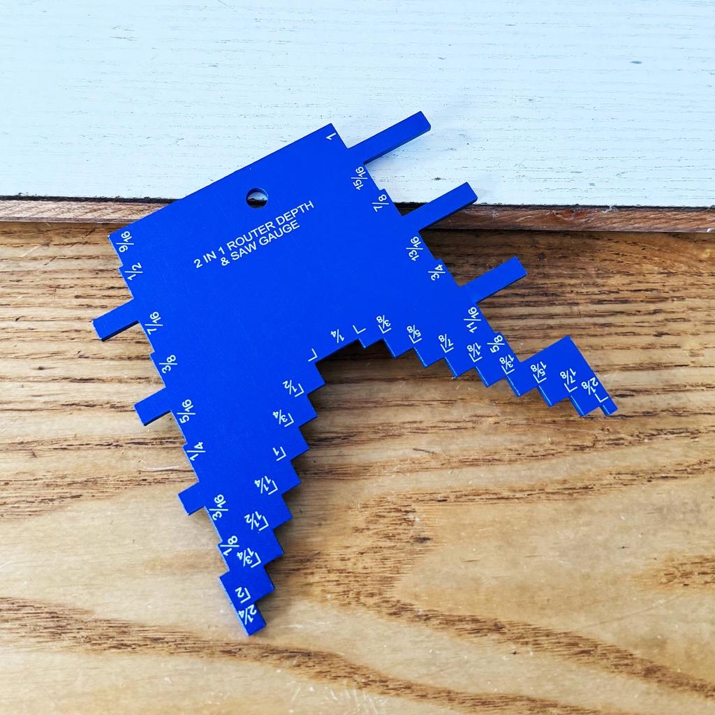 Aluminum Alloy Woodworking Ruler & Height Gauge, Imperial Mortise Card, Two-in-One for Engraving & Circular Saw Machines