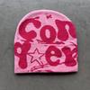 Knit Hat For Women Men With Letter Design Warm Winter Fashion Accessory