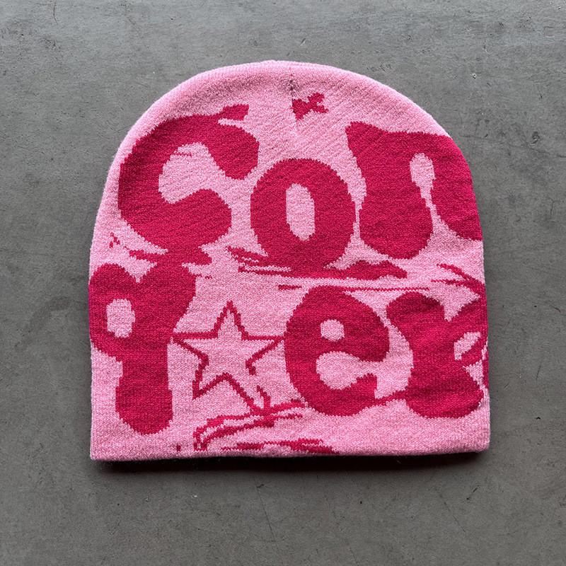 Knit Hat For Women Men With Letter Design Warm Winter Fashion Accessory