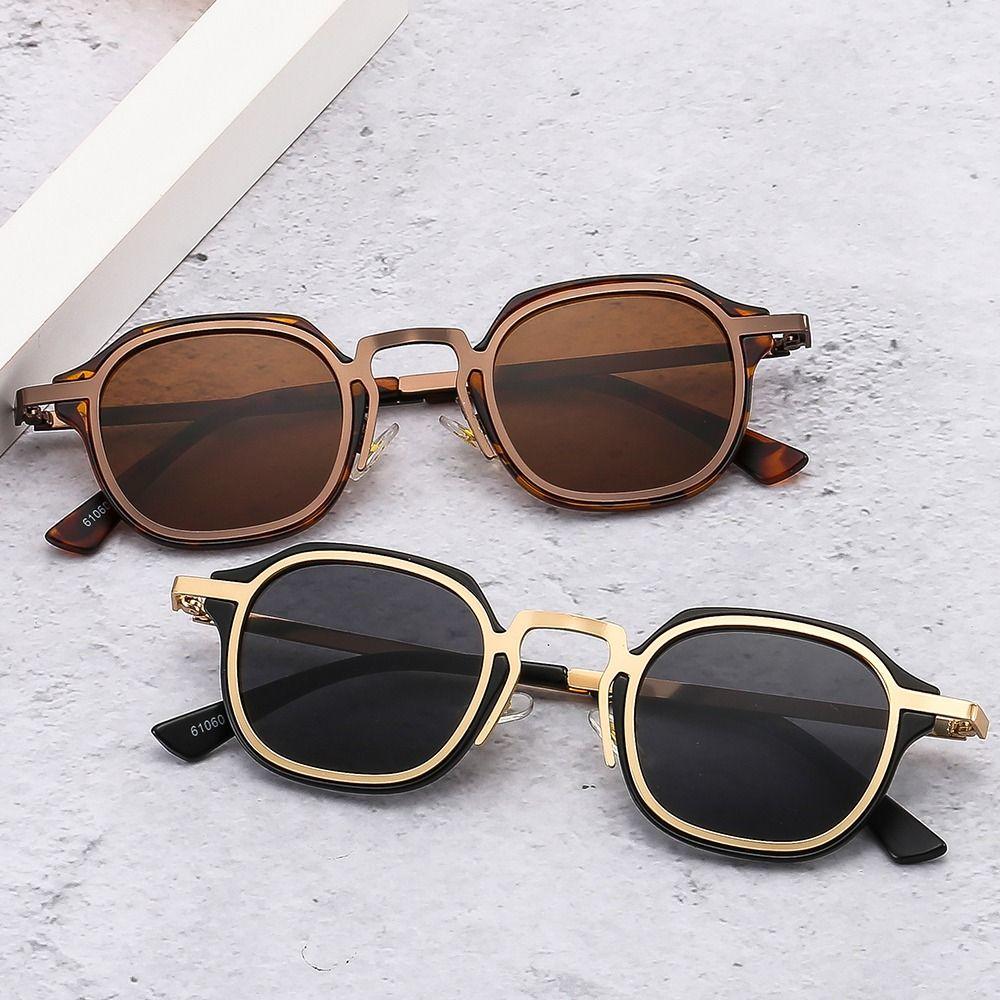 Y2K Punk Shades Metal Frame Driving Sun Glasses Fashion Small Square Sunglasses  for Women & Men