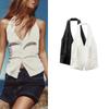 Spring New Women's Clothing Fashion Wind Fashion Casual Open Back Hanging Collar Sleeveless Short Tops 4772125