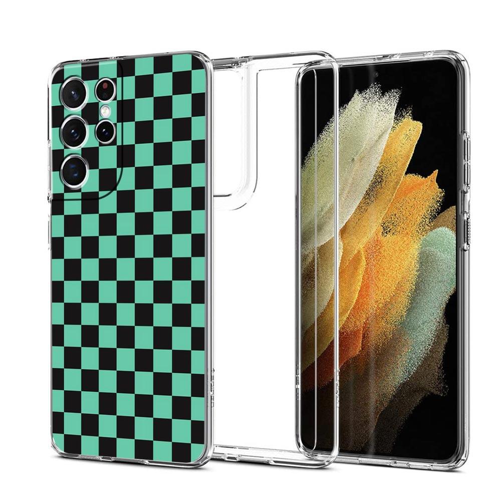 Клетчатый чехол для телефона Samsung Galaxy S23 Ultra S22 5G S20 S21 FE 5G S10E S9 S8 S10 Plus Мягкий прозрачный чехол