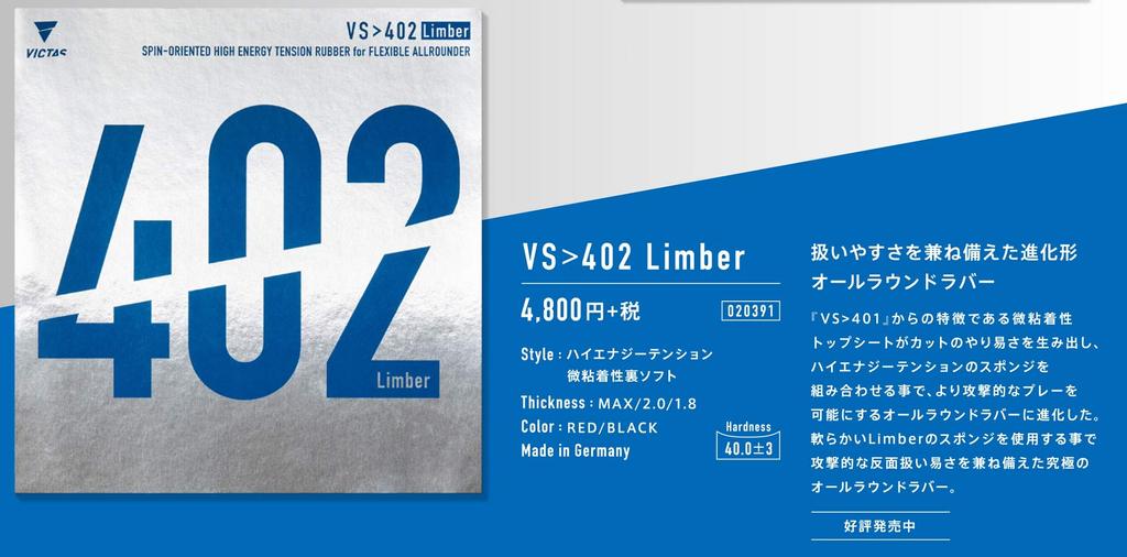 Victas Настольный теннис Накладка мягкая VS402 Limber 020391 Красная Максимальный размер
