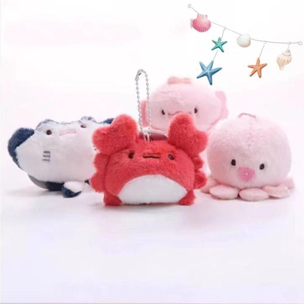 Crab Plush Doll Keychain Ray Fish Funny Fish Pendant Funny Marine Organisms Key Chain  Unisex
