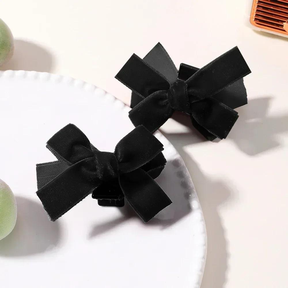 Милый черный, красный бант, маленькая заколка для волос, принцесса, бархатный бант, заколка для волос, зажим для волос, головные уборы для девочек и женщин, корейские инструменты для укладки волос
