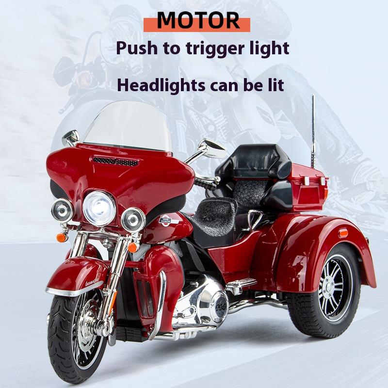 1/9 Harley Davidson TRI GLIDE ULTRA Luxury Tricycle Alloy Diecast Model Motorcycle Sound & Light Collection Decoration Gift BOX