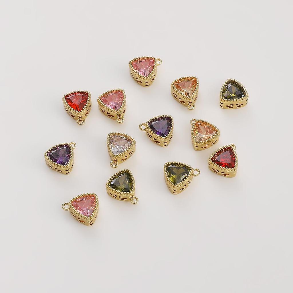 1 шт./упак., инкрустация, треугольный цветной кристалл, кулон ручной работы, браслет «сделай сам», ожерелье, кулон, аксессуары