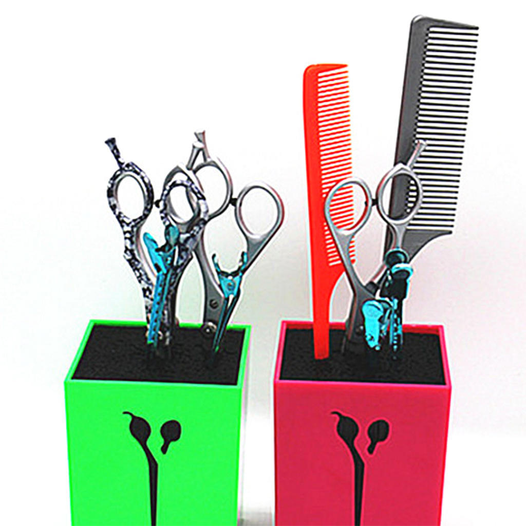 Salon Hairdressing Barber Combs Clamps Scissors Holder Stand Tool Green