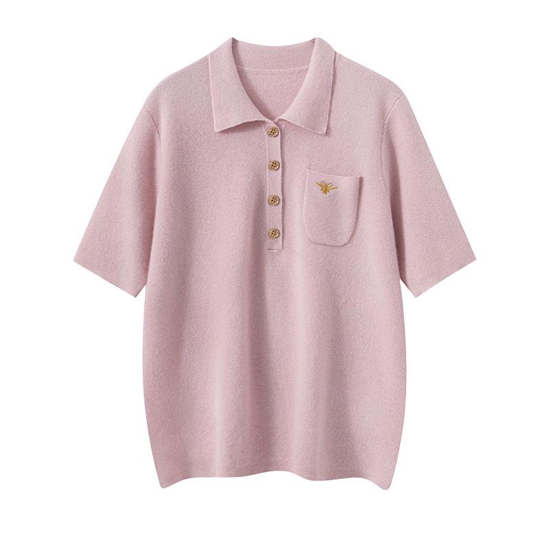 Women's Pure Cashmere Lapel Sweater - Autumn/Winter Loose Polo Knit Jumper