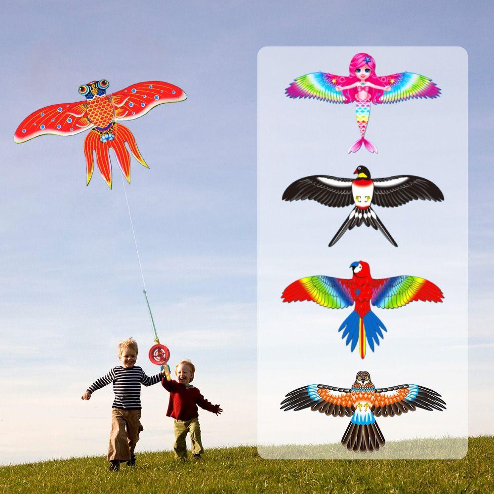 Cartoon Fishing Rod Kites Lightweight Flying Kites Funny Long Tail Kites Kids Gift