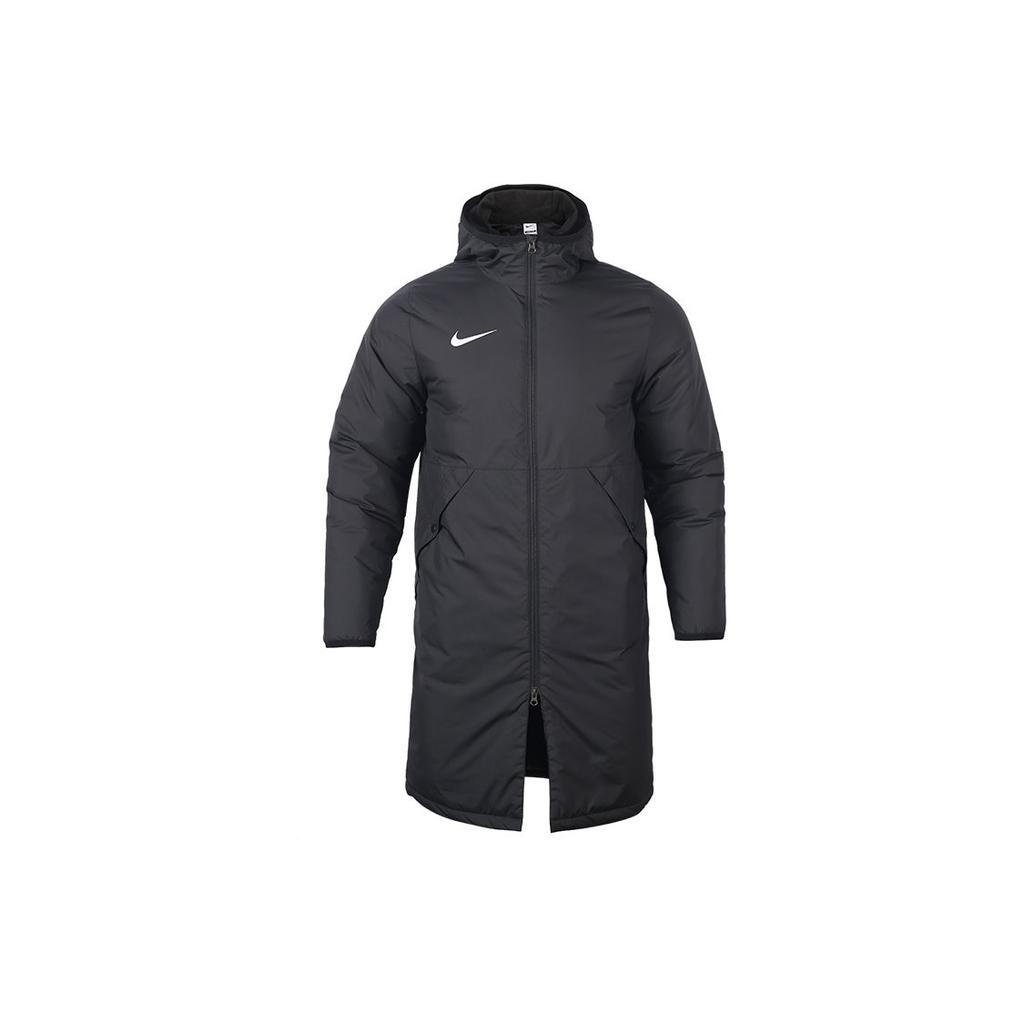 Nike Однотонная теплая хлопковая куртка средней длины с капюшоном, мужская верхняя одежда, черная CW6767-010