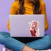 Beautiful Pink Hair Anime Woman Car Bumper Window Stickers For Truck, Van, Laptops, Toolbox, Waterproof and Durable JM29