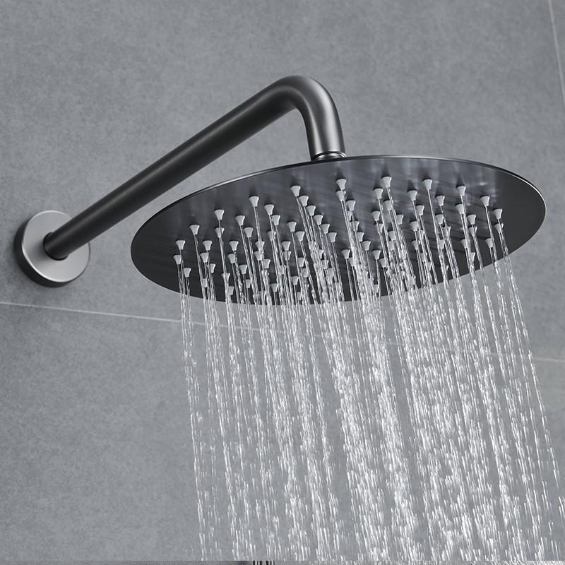 Tuqiu матовый золотой латунный смеситель для душа для ванной комнаты, набор для душа с круглой душевой головкой, серый/черный настенный комплект для душа для ванной комнаты