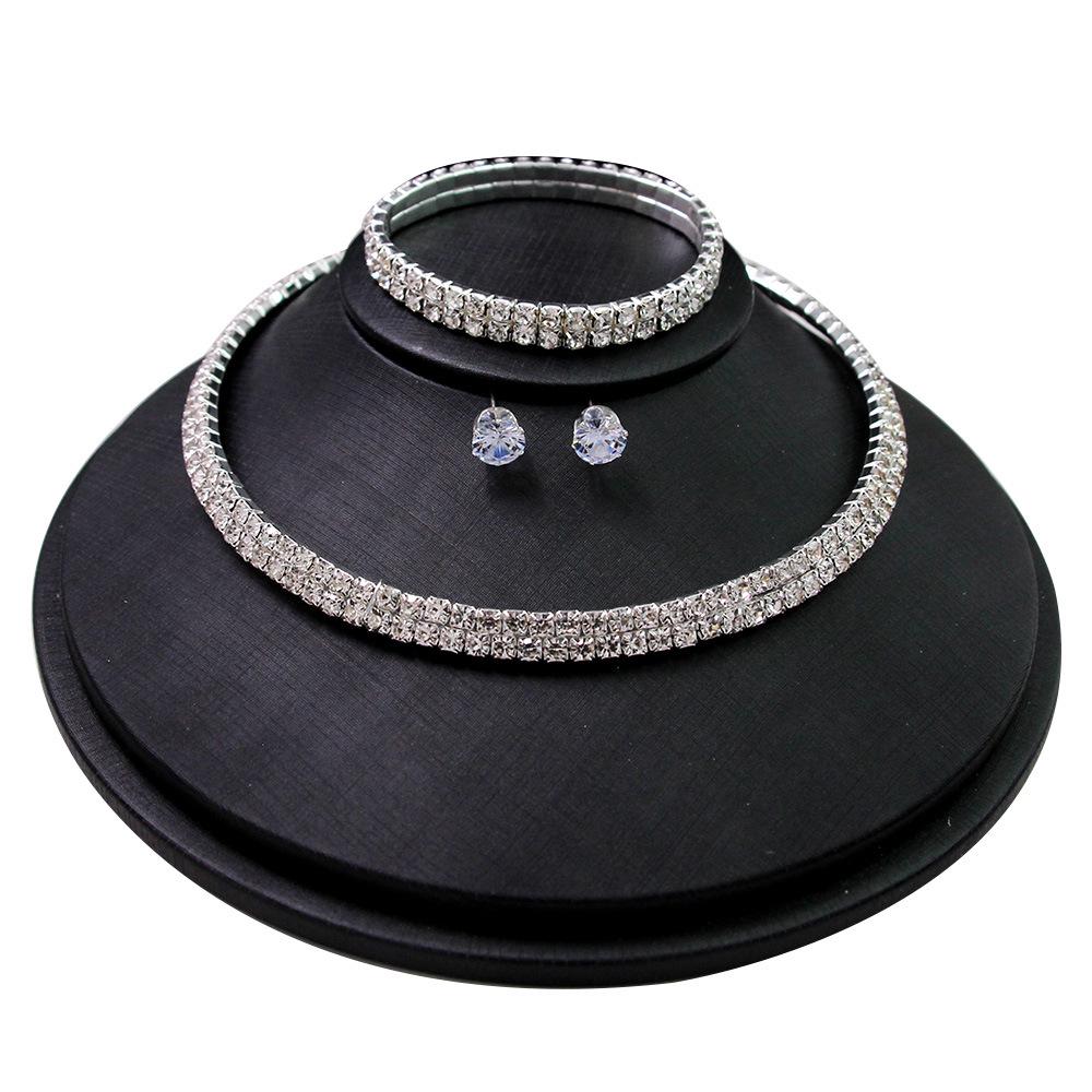 Корейское ожерелье и серьги с цепочкой из стразовых когтей для невесты