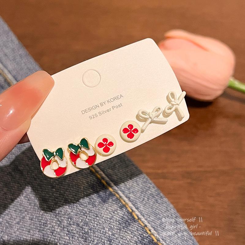 S925 Серебряная игла Нежный циркониевый набор для ушей Маленькие серьги-пусеты