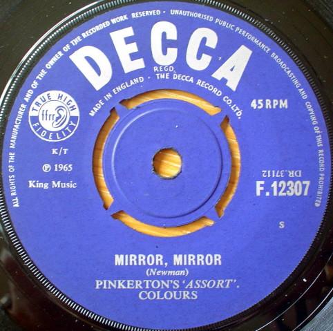 7-дюймовая пластинка PINKERTON'S ASSORTED COLOURS - Mirror, Mirror F12307 Decca 1965 UK Рок Б/У