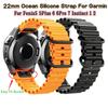 Дышащий силиконовый ремешок с текстурой океана, 22 мм, подходит для Garmin Fenix7 6 5 Approach S62 MARQ F935 955, быстросъемный ремешок