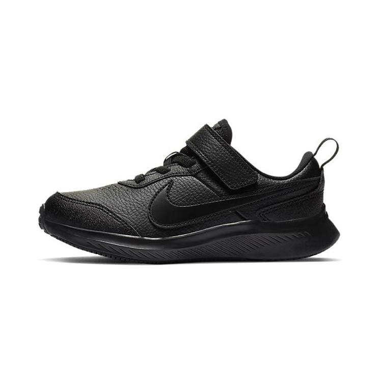 Nike Спортивные повседневные кроссовки Varsity из кожи, низкие, чисто черные, для детей 3-7 лет CN9393-001