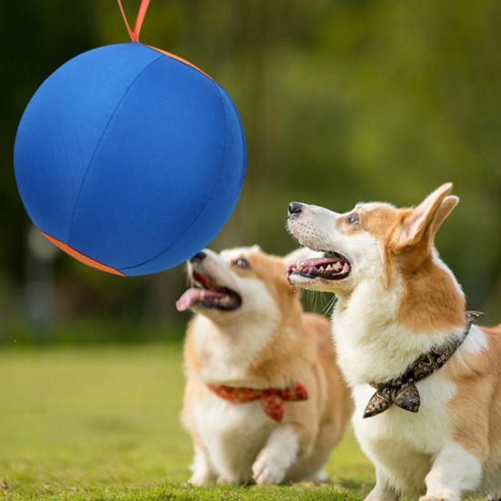 Herding Ball for Dogs Calming Ball with Cover Handle Inflatable Training Ball for Large Breeds Small Medium Dogs Active Play Exercise