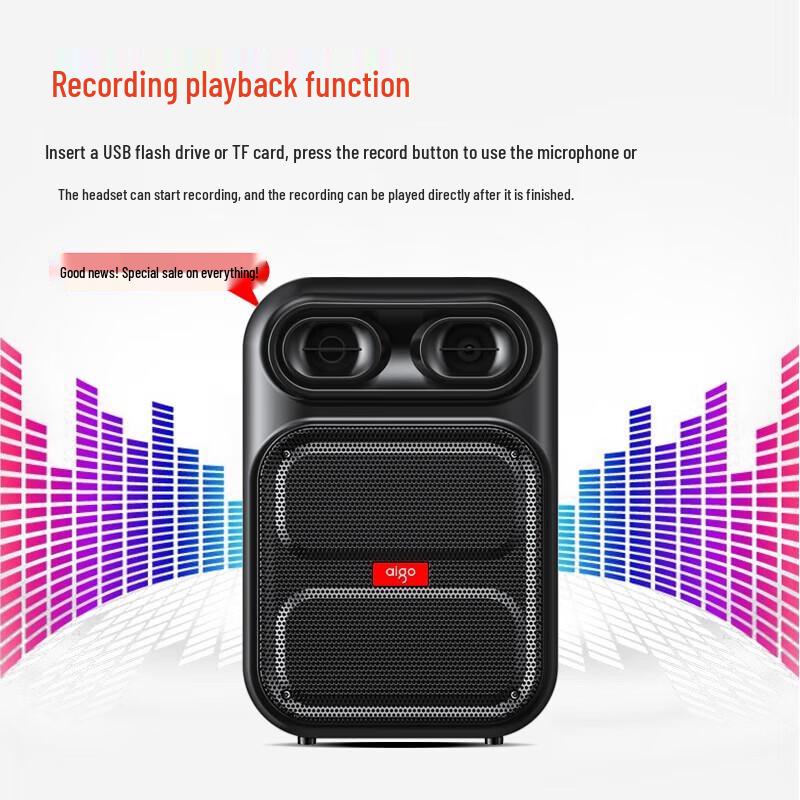 Портативная Bluetooth-колонка Aigo S56 12 дюймов на колесиках с микрофоном, штепсель CN (адаптер в комплекте)