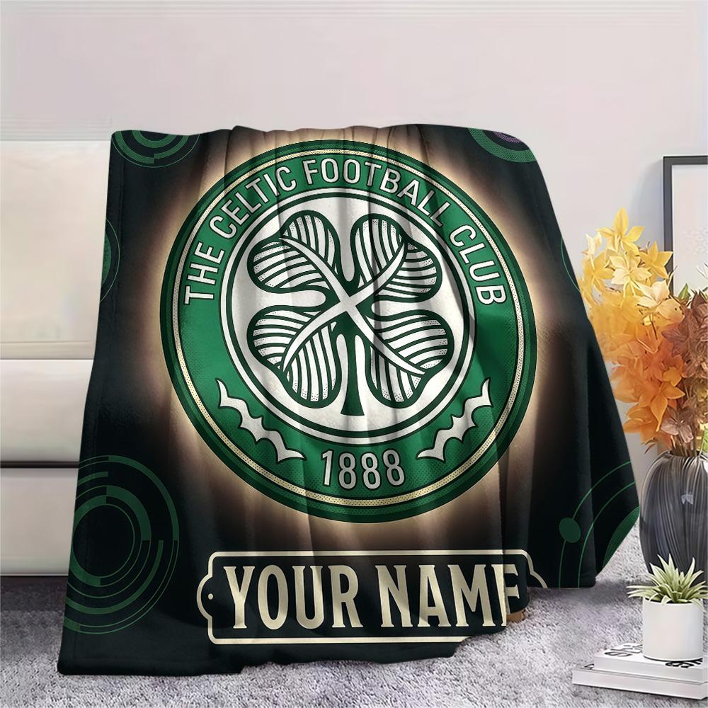 Custom Name The Celtic Football Club Flannel Blanket, High quality Comfortable for All Seasons, Home Decor, Warmth and Comfort