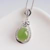 Сертифицированное ожерелье из стерлингового серебра 925 пробы с полым нефритовым кулоном из яшмы - Элегантный подарок для мамы