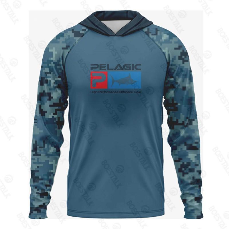 PELAGIC Long Sleeve Fishing Hoodie UV Protection Breathable Quick Dry Apparel Men