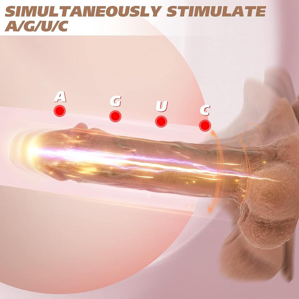 Толкающий фаллоимитатор для взрослых, секс-игрушки для женщин, реалистичный фаллоимитатор, вибраторы с толкающей вибрацией, стимуляция точки G, клитора, анальная стимуляция, 8,86-дюймовый фаллоимитатор, вибратор