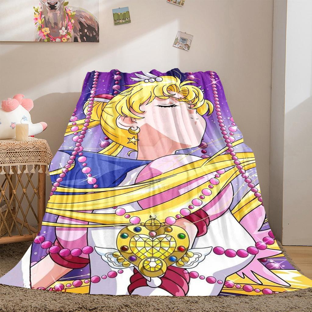 Japanese anime cute cartoon theme Sailor Moon Tsukino Usagi blanket suitable for home beds, sofa covers, office nap, outdoor warm blankets O8
