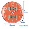 Nbdeal Wall Clock Temperature Humidity Date Day of the Week Display Continuous Second Hand Quiet Diameter 33.5cm Analog Spherical Glass SY-8791 Orange