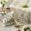 AVOIN colorlife Sweet Home Family is Everything Spring Floral Throw Pillow Covers, 18 x 18 Inch Seasonal Eucalyptus Flowers Cushion Case Decoration