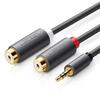 Câble Audio - UGREEN - 10547 - 3,5mm Mâle - 2 X RCA Femelle - Plaqué or - Noir