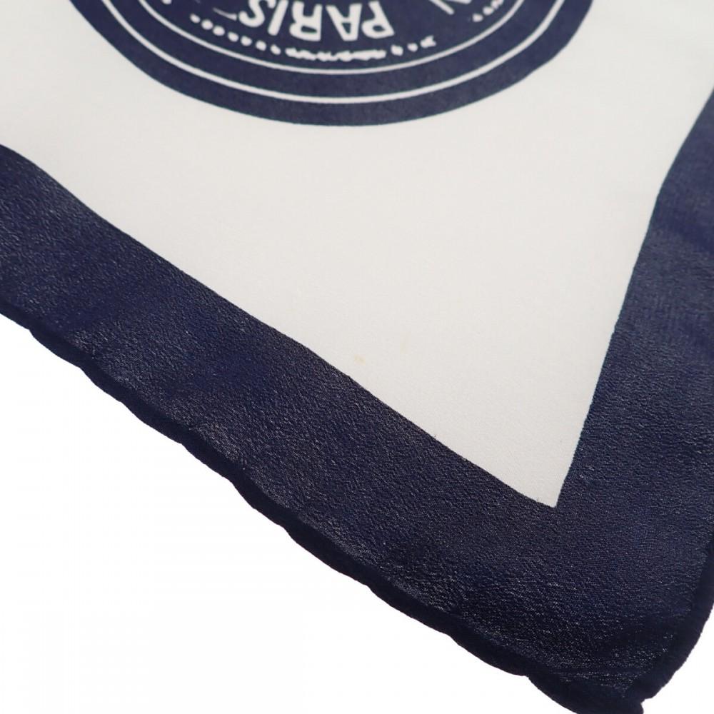 Chanel Scarf white/Navy Silk Women
