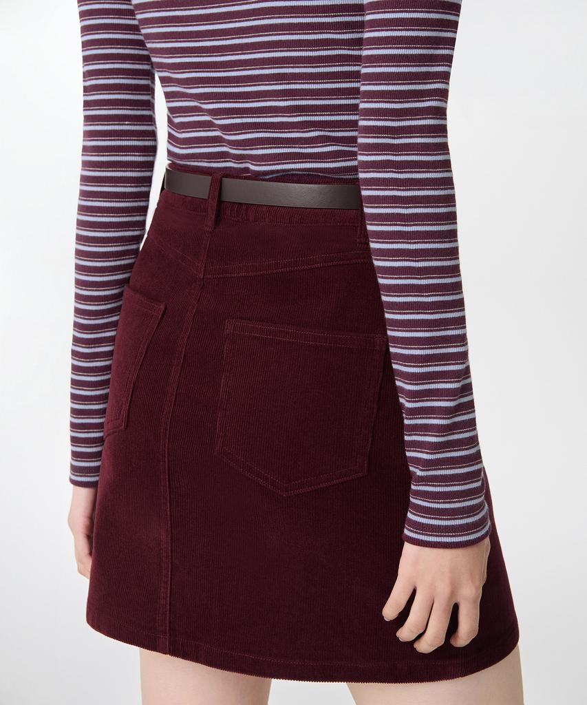 Musinsa Standard Woman Women'S Corduroy Mini Skirt [Burgundy]