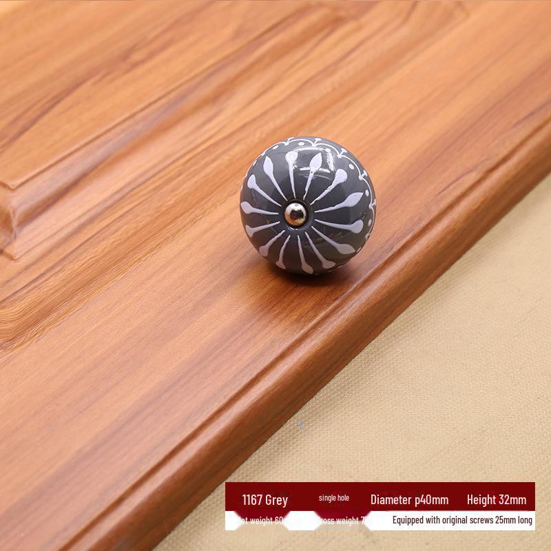 Китайская пасторальная керамическая круглая ручка, расписанная вручную, для тумбочек или ящиков