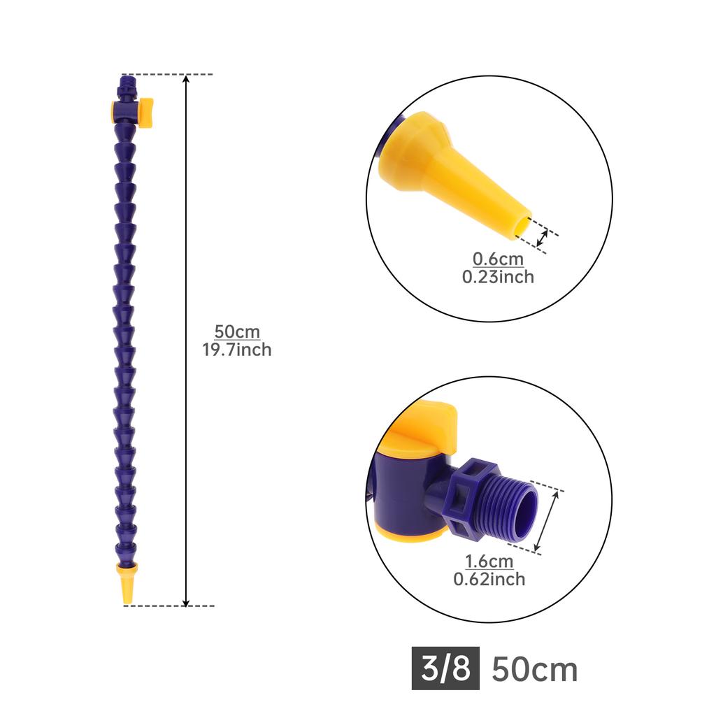 1/2 3/8 1/4 PT резьба пластиковая круглая насадка гибкая трубка водяного масляного охлаждения 50/60 см для станков с ЧПУ / фрезерования с переключателем, шланг для масляного охлаждения