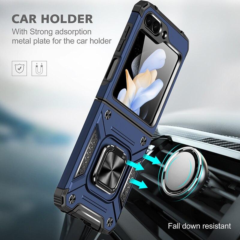 Anti-Shock Dual Layer Folding Bag Case for Samsung Galaxy Z Flip 5 Flip5 Zflip5 5G Fall Protecton Cover