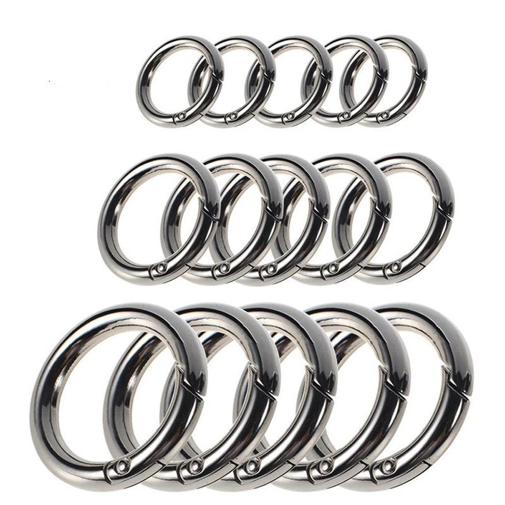 Chain Keyring Round Handbags Ring Buckle Zinc Zinc Zinc Alloy Snap Hooks O-Ring Buckle Snap Clasp Spring Gate