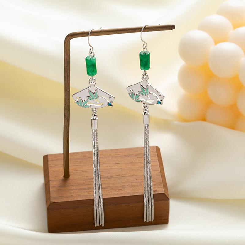 BLINGBAY женские новые серьги с искусственным жемчугом в китайском стиле, серьги с кисточками в форме бабочки в китайском стиле, простые аксессуары Hanfu, ретро-ювелирные изделия