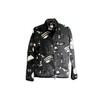 Pattern Print Zip-Up Stand Collar Jacket Men Jackets Black DQ6127-070