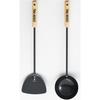 Yoshikawa Cookpal Chinese Ladle, Black, 40.8cm, Made In Japan, YJ2487